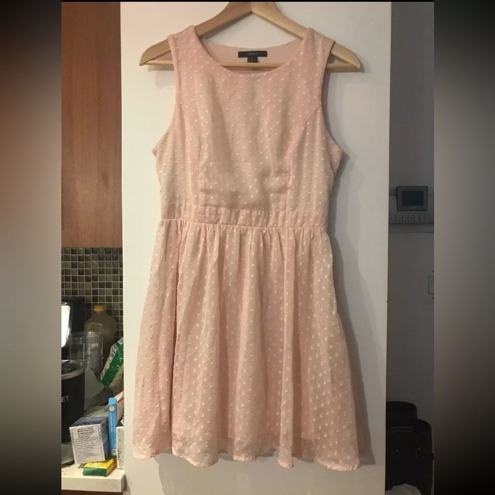 Forever 21 pink polkadot dress size medium